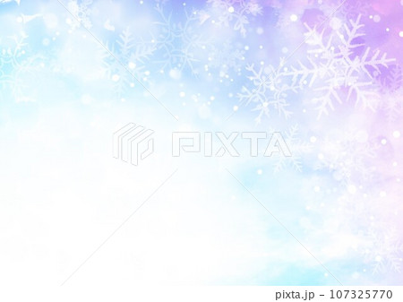 手描き雪柄背景 107325770
