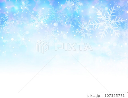 手描き雪柄背景 107325771