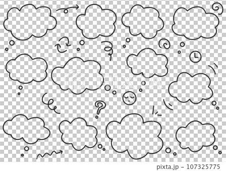 手寫的簡單語音氣泡集向量素材 手寫的簡單語音氣泡集向量素材 107325775