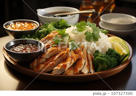 noodles with meat in soup 107327300