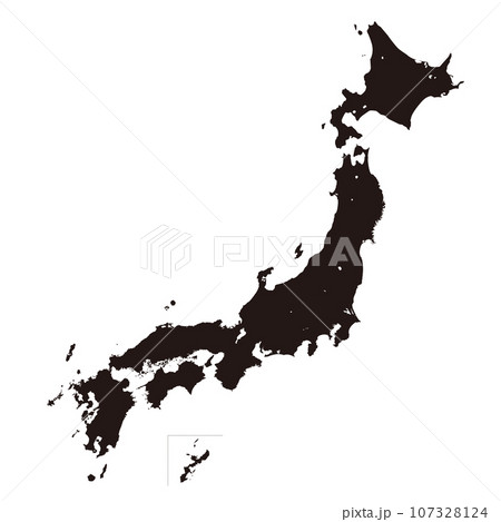 日本地図のシルエット 日本地図のシルエット 107328124