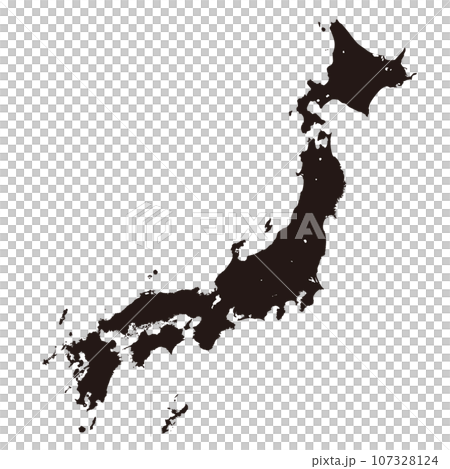 日本地図のシルエット 日本地図のシルエット 107328124