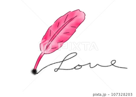 羽で描いたloveの文字 107328203