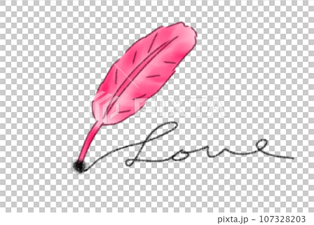 羽で描いたloveの文字 107328203
