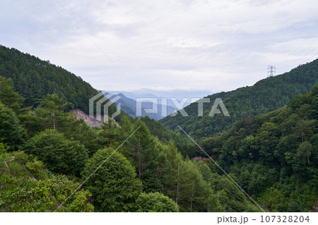 山梨県　琴川ダムからの眺め 107328204