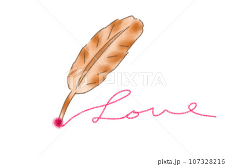 羽で描いたloveの文字 107328216