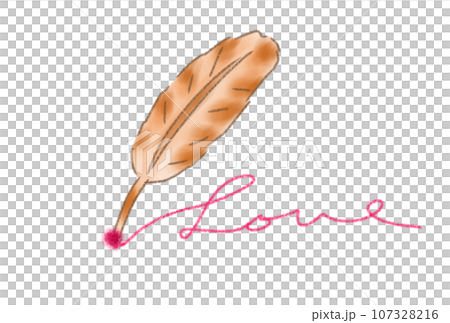 羽で描いたloveの文字 107328216