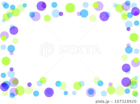 クレヨンてがきのシャワードットのフレーム素材【大粒】 クレヨンてがきのシャワードットのフレーム素材【大粒】 107328920