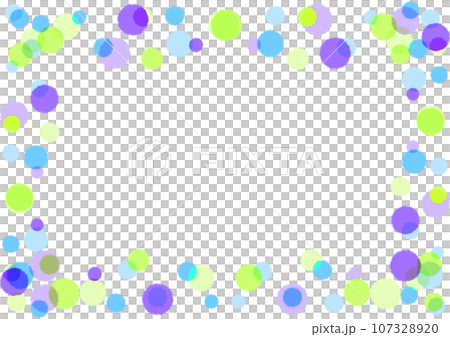 クレヨンてがきのシャワードットのフレーム素材【大粒】 クレヨンてがきのシャワードットのフレーム素材【大粒】 107328920