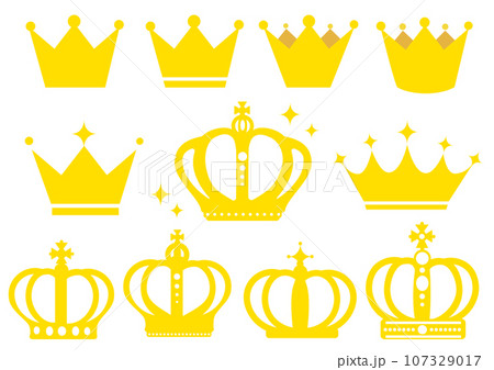 シンプルな金色の王冠セット 107329017
