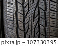 New car tire background with texture transport industry 107330395
