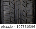 New car tire background with texture transport industry 107330396