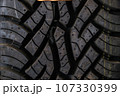 New car tire background with texture transport industry 107330399