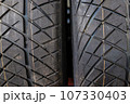 New car tire background with texture transport industry 107330403