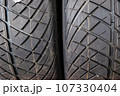 New car tire background with texture transport industry 107330404