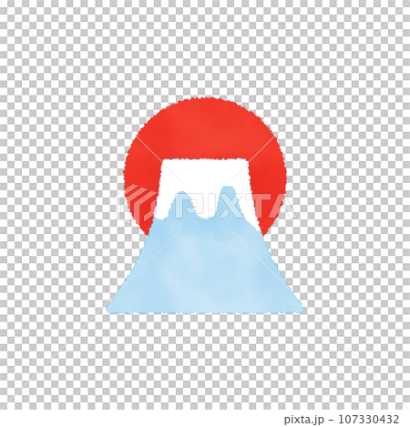 Watercolor style icon illustration of Mt. Fuji 107330432