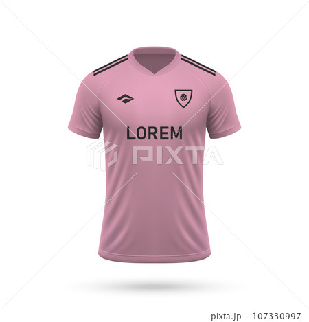 3d realistic soccer jersey in Inter Miami style, shirt template football kit 2023 107330997