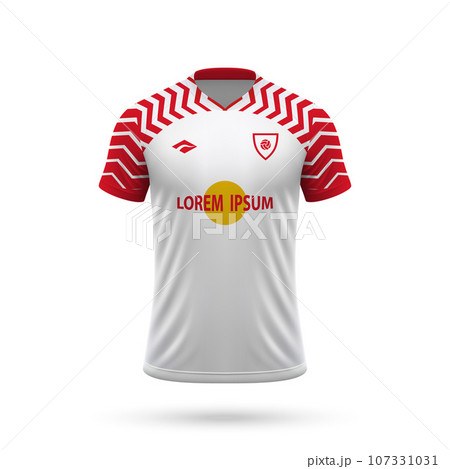 3d realistic soccer jersey in RB Leipzig style, shirt template football kit 2023 3d realistic soccer jersey in RB Leipzig style, shirt template football kit 2023 107331031