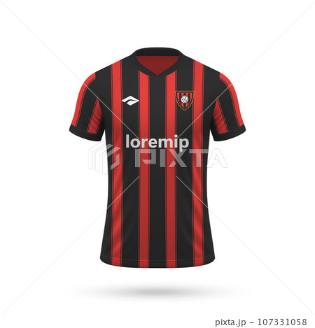 3d realistic soccer jersey in Bournemouth style, shirt template football kit 2023 3d realistic soccer jersey in Bournemouth style, shirt template football kit 2023 107331058