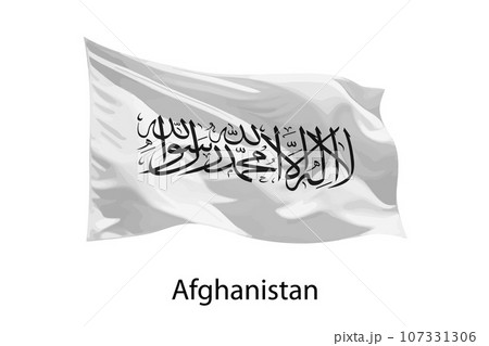 3d realistic Waving flag of Afghanistan Isolated 107331306