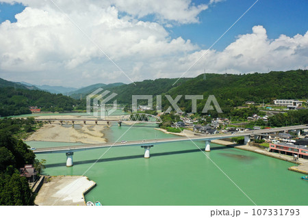 日向市の耳川の空撮 107331793