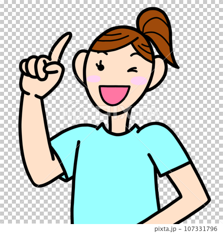 Illustration of a woman giving one point advice Illustration of a woman giving one point advice 107331796