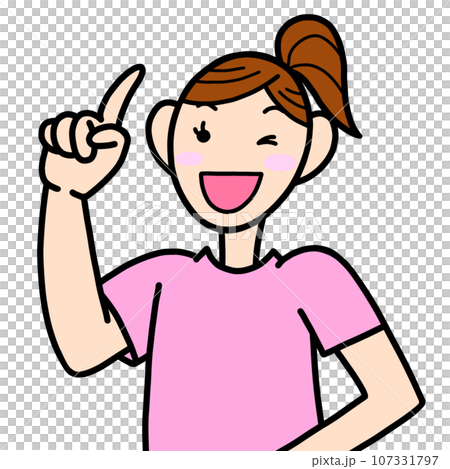 ワンポイントアドバイスする女性のイラスト 107331797