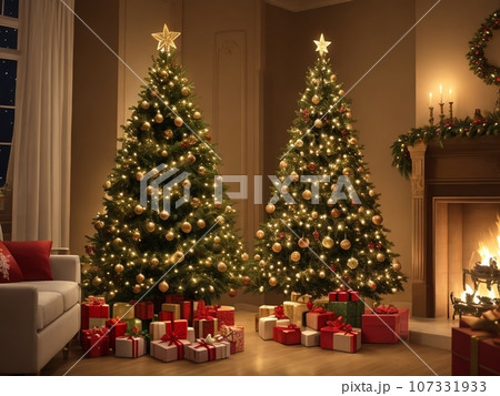 豪華なクリスマスツリー（AI画像） 107331933