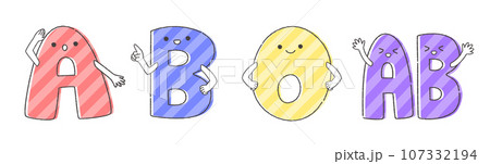 血液型のイラスト 血液型のイラスト 107332194