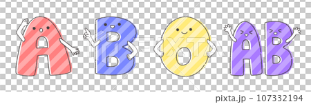 血液型のイラスト 血液型のイラスト 107332194