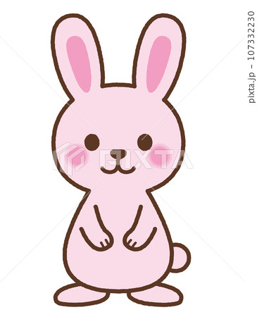 ウサギ ピンク 笑顔のイラスト素材 [107332230] - PIXTA