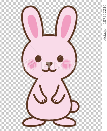 ウサギ ピンク 笑顔のイラスト素材 [107332230] - PIXTA