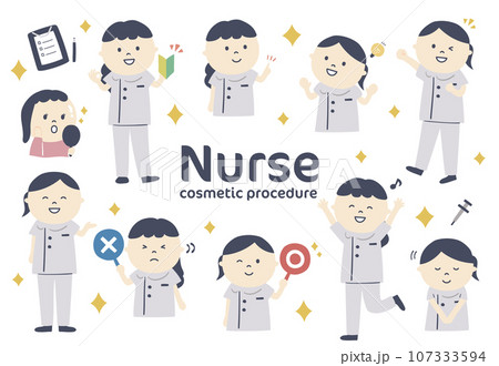 美容医療看護師のイラストセット 107333594