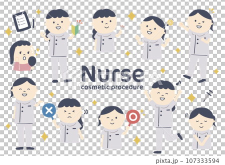 美容医療看護師のイラストセット 107333594