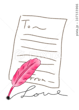 便箋と羽で描いたlove 107333966