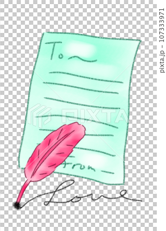 便箋と羽で描いたlove 107333971