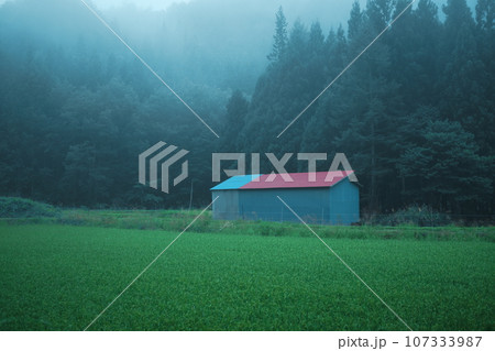 赤い屋根の小屋 107333987