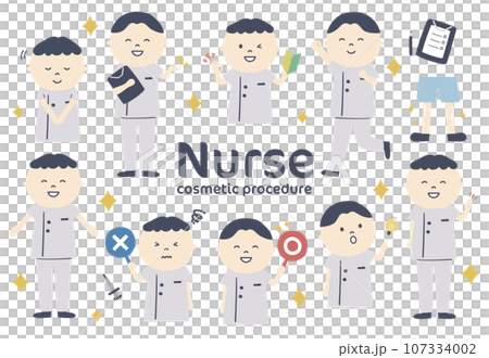Beauty medical nurse illustration set Beauty medical nurse illustration set 107334002