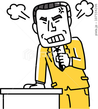 怒っている中年男性社員 怒っている中年男性社員 107334206