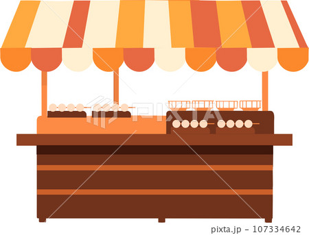 Hand Drawn Shop stall for farmers in flat style 107334642