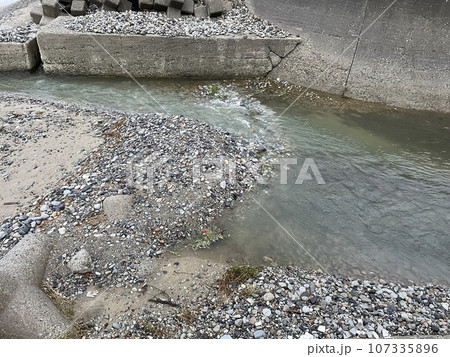富山県入善町古黒部地区の海岸線の様子 富山県入善町古黒部地区の海岸線の様子 107335896