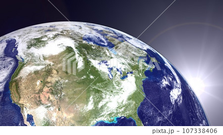 アメリカ カナダ他 北米 地球 朝陽 夜明け(3DCGイメージ)ワイドサイズ アメリカ カナダ他 北米 地球 朝陽 夜明け(3DCGイメージ)ワイドサイズ 107338406
