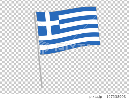 希臘國旗在風中飄揚 希臘國旗在風中飄揚 107338908
