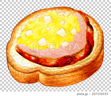 色鉛筆畫的聖誕開胃菜法國麵包開胃菜 色鉛筆畫的聖誕開胃菜法國麵包開胃菜 107339335