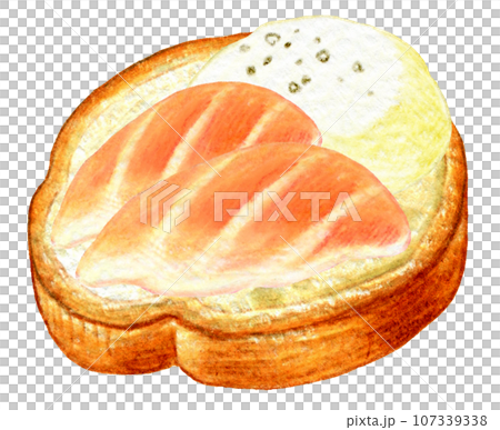 色鉛筆畫的聖誕開胃菜法國麵包開胃菜 107339338