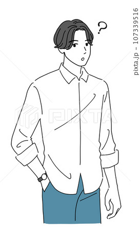 疑問を持つ若い男性 107339516