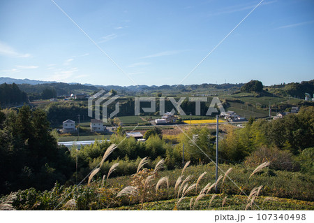 掛川市の高台から見た田舎の風景(静岡県) 107340498