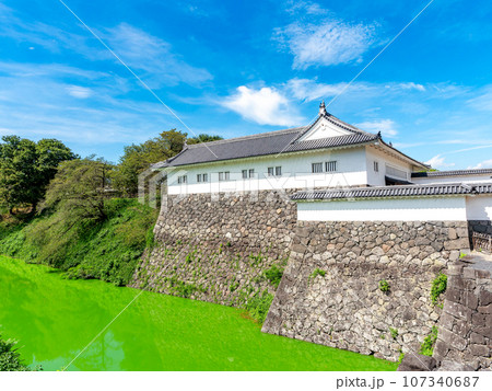 夏の城郭の景色　風情豊かな山形城二ノ丸 107340687