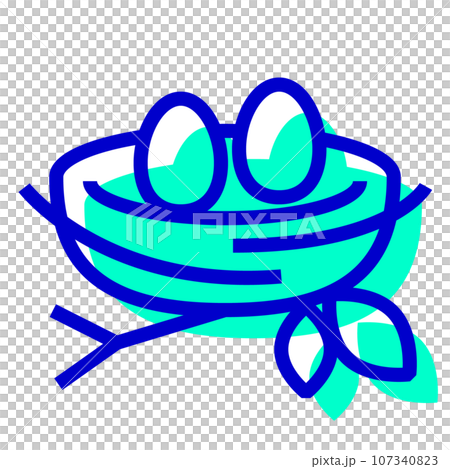 代表鳥類、鳥巢和蛋的兩種顏色樣式圖標 代表鳥類、鳥巢和蛋的兩種顏色樣式圖標 107340823