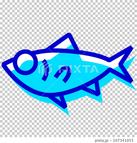 Two-color style icon representing fish, golden bream Two-color style icon representing fish, golden bream 107341055